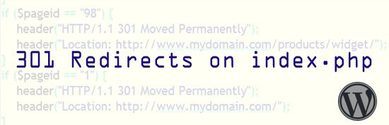 301 redirects on index.php file in WordPress